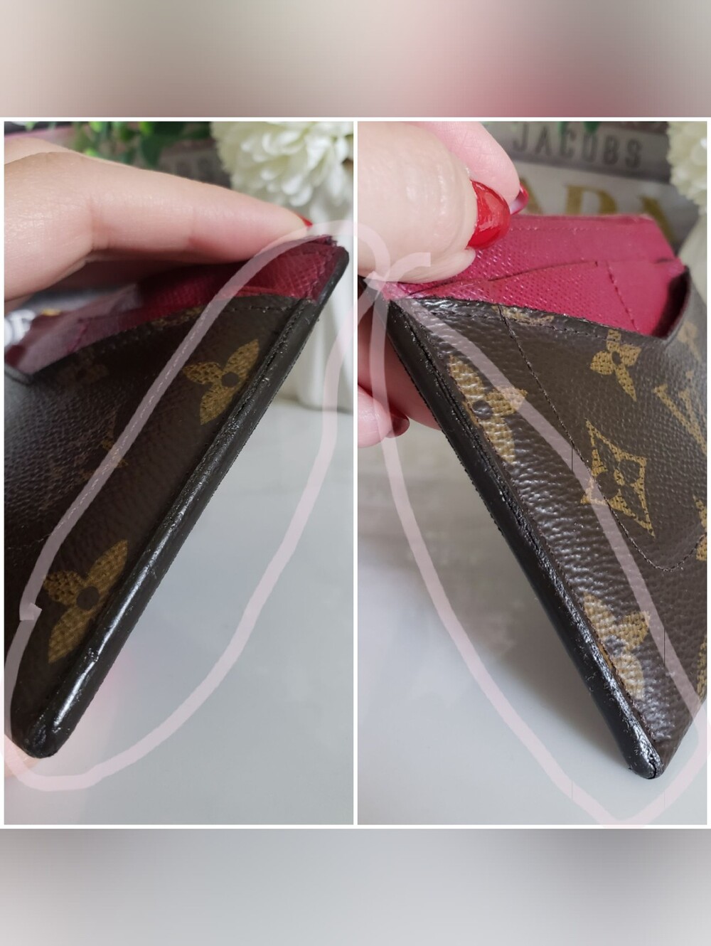 Authentic Pre-owned Louis Vuitton Monogram Canvas Zipped Card Holder Fuchsia - Picture 10 of 15